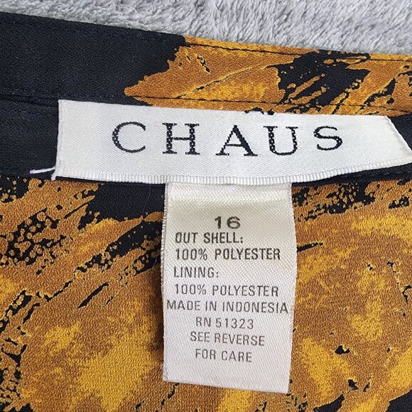 Womens Chaus Black & Gold Floral Midi Skirt Polyester Size 16 - Picture 3 of 9